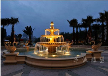 棕榈泉国际花园D区“蓝色威尼斯”喷泉夜景